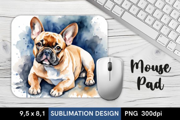 Download Watercolor French Bulldog - MousePad PNG - Mousepad png Collection