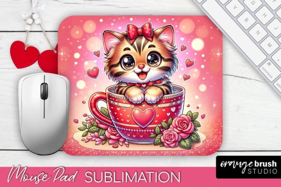 Download Valentine Cat Mousepad PNG Sublimation - Mousepad png Collection