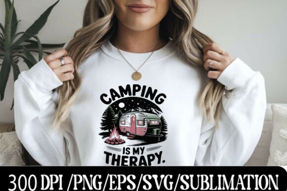 Download Camping is My Therapy Camper Design - Design Collection