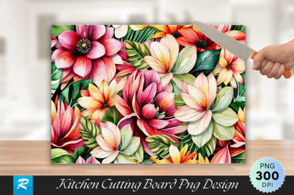 Download Watercolor Floral Cutting Board Design - Design Collection