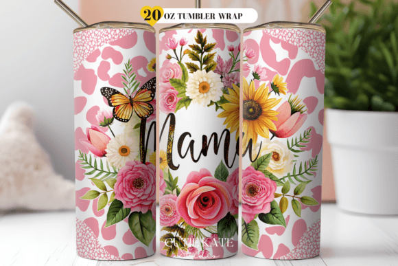 Download Leopard Mama Flower Tumbler Wrap Png - Mama Collection