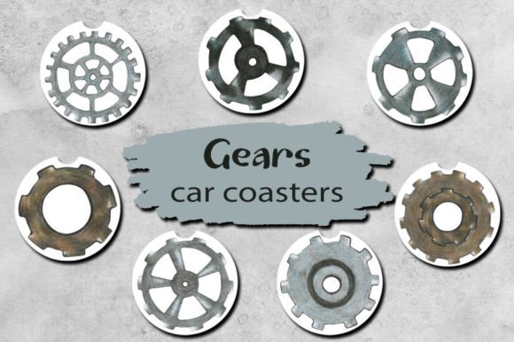 Download Gears Car Coaster Sublimation Designs - Design Collection