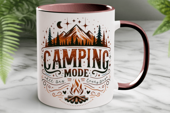 Download Cute Camping Png Coffee Mug Wrap Design - Design Collection