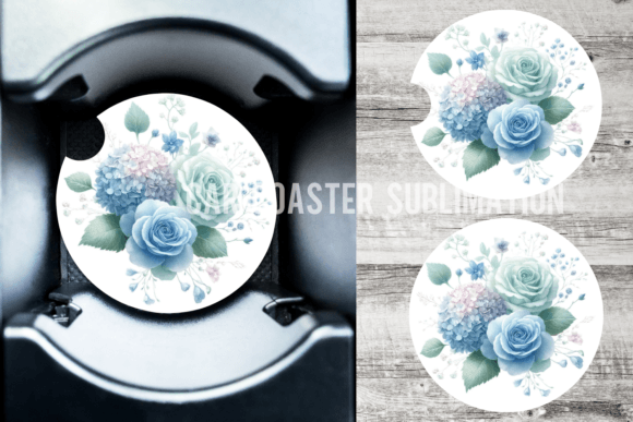 Download Floral Blue Dust Car Coaster Designs - Design Collection