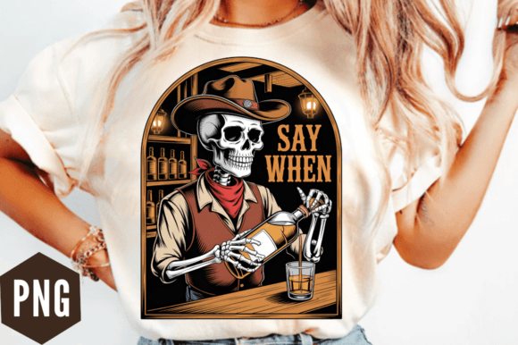 Download Skeleton Cowboy Whiskey PNG Design - Design Collection