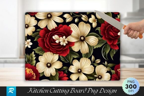 Download Flowers Cutting Board Sublimation Design - Design Collection