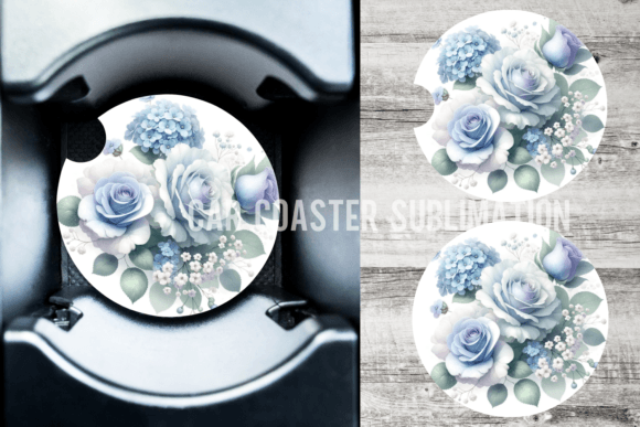 Download Flowers Blue Dust Car Coaster Designs - Design Collection