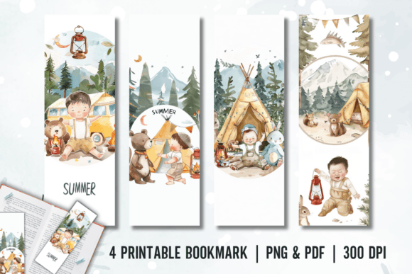 Download Camping Summer Printable Bookmark Design - Design Collection