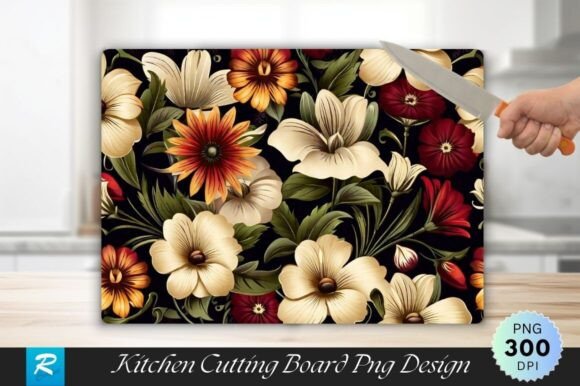 Download Flowers Cutting Board Sublimation Design - Design Collection
