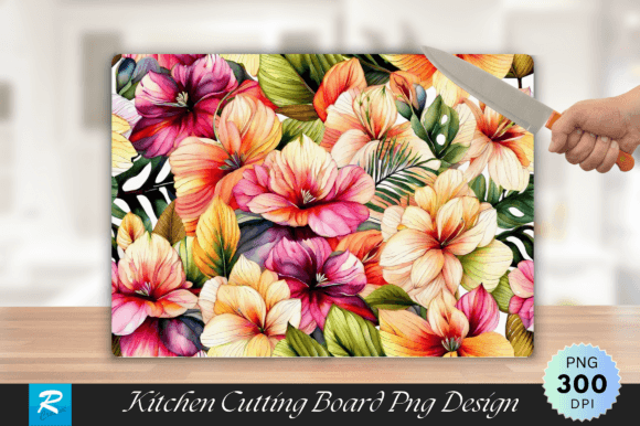 Download Watercolor Floral Cutting Board Design - Design Collection
