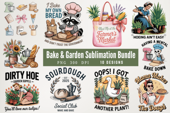 Download Bake &amp; Garden Sublimation Designs Bundle - Design Collection