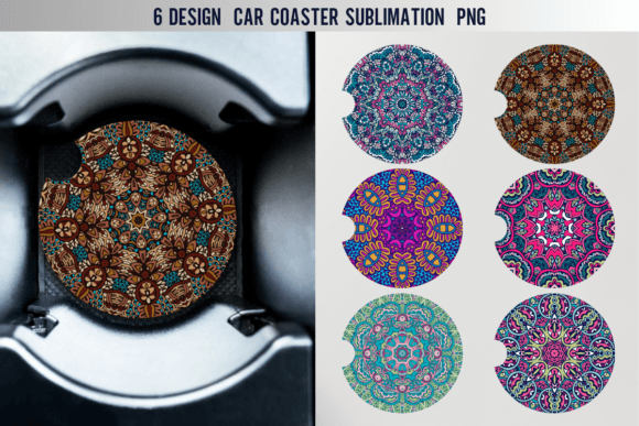 Download Abstract Boho Car Coaster Designs - Design Collection