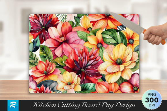 Download Watercolor Floral Cutting Board Design - Design Collection