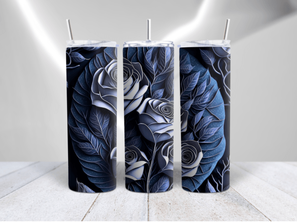 Download 3D Roses Floral Tumbler Wrap Design - Design Collection