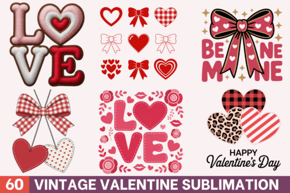 Download Vintage Valentines Sublimation Designs - Design Collection