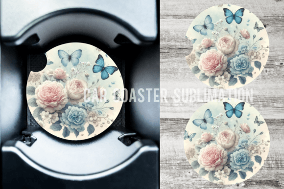 Download Butterfly Blue Car Coaster Designs - Design Collection