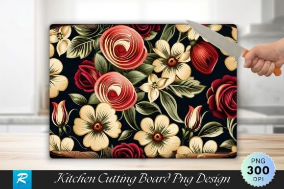 Download Flowers Cutting Board Sublimation Design - Design Collection