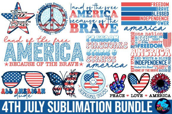Download 4th July Sublimation Design Bundle - Design Collection