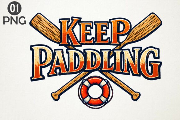 Download Keep Paddling Vintage Summer PNG Design - Design Collection