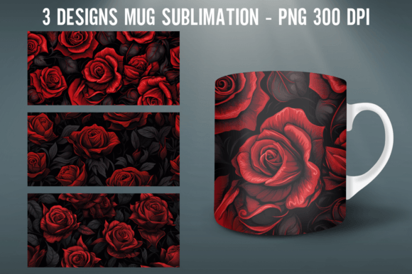 Download Gothic Rose Mug Wrap Sublimation Design - Design Collection