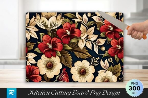 Download Flowers Cutting Board Sublimation Design - Design Collection