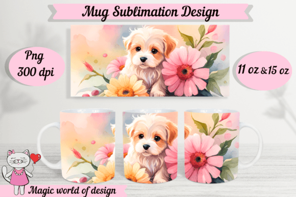 Download Cute Puppy Mug Sublimation Designs PNG, - Design Collection