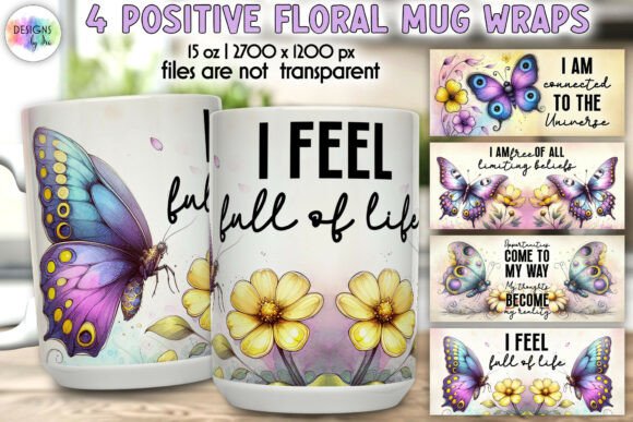 Download Inspirational Butterfly Mug Wrap Designs - Design Collection