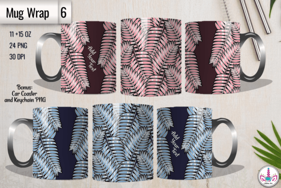Download Palm Leaf Mug Wrap Set Summer Design - Design Collection