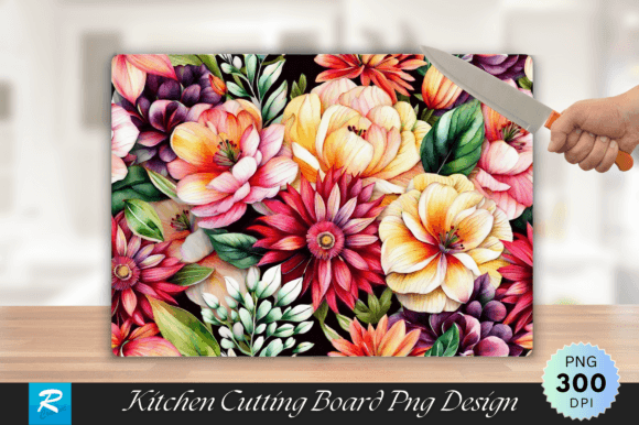 Download Watercolor Floral Cutting Board Design - Design Collection
