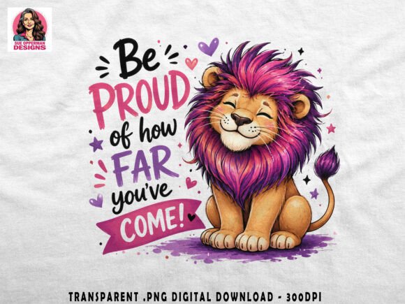 Download Be Proud Lion Cub PNG | Cute Design - Premium Bundle