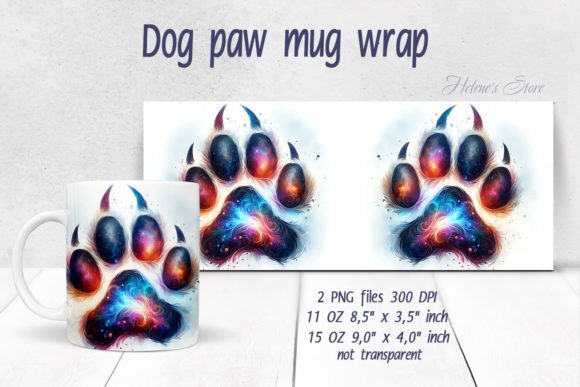 Download Dog Paw Heart Pattern Mug Wrap Designs - Design Collection