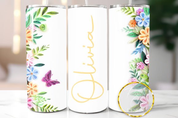 Download Floral Tumbler Wrap Custom Name Design - Design Collection