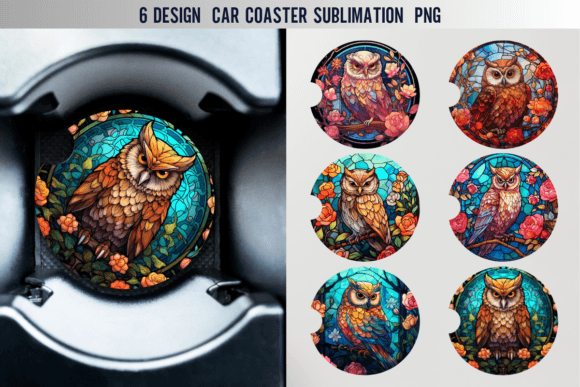 Download Stained Glass Owl Car Coaster Designs - Design Collection