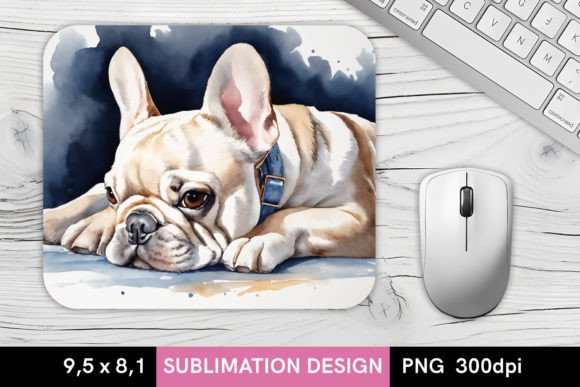 Download Watercolor French Bulldog - MousePad PNG - Mousepad png Collection