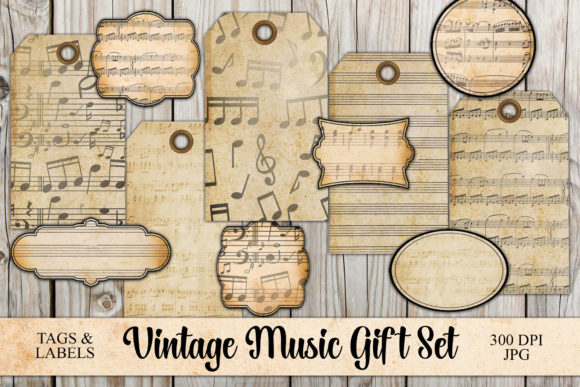 Download Vintage Style Music Labels and Tags - Vintage style Collection