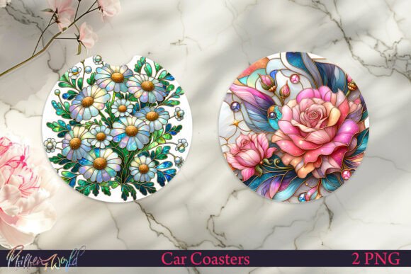 Download Radiant Rose Glass Car Coaster Designs - Design Collection