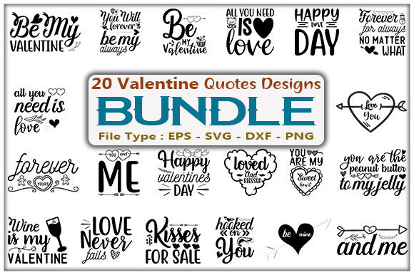 Download Valentine Quotes Design Bundle - Design Collection