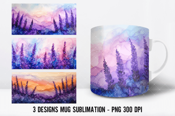 Download Lavender Alcohol Mug Wrap Designs - Design Collection