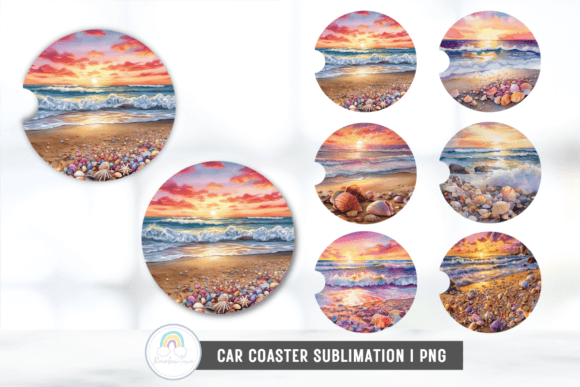 Download Beach Car Coaster Sublimation Designs - Design Collection