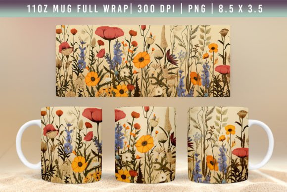 Download 3D Flower Mug Wrap, Sublimation Designs - Design Collection