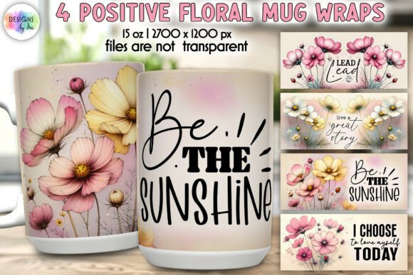 Download Inspirational Floral Mug Wrap Designs - Design Collection