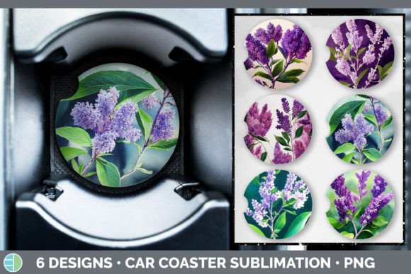 Download Lilacs Car Coaster | Sublimation Designs - Design Collection