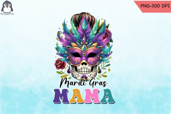 Download Skull Mardi Gras Mama Sublimation - Mama Collection