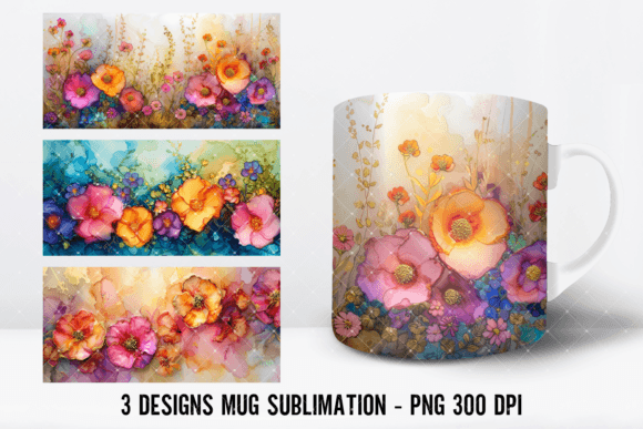 Download Wild Flowers Alcohol Mug Wrap Designs - Design Collection