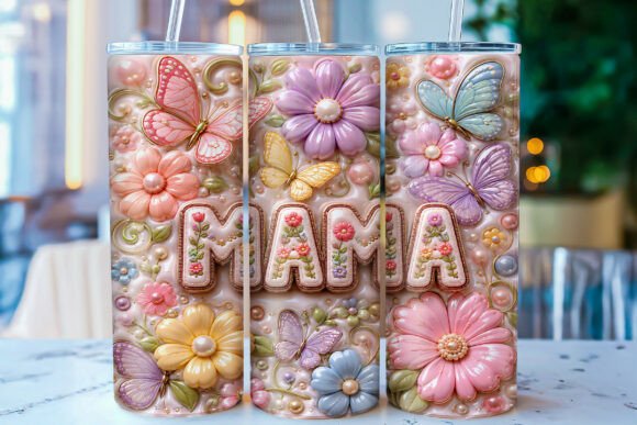 Download Inflated Mama Floral Tumbler Wrap PNG - Mama Collection