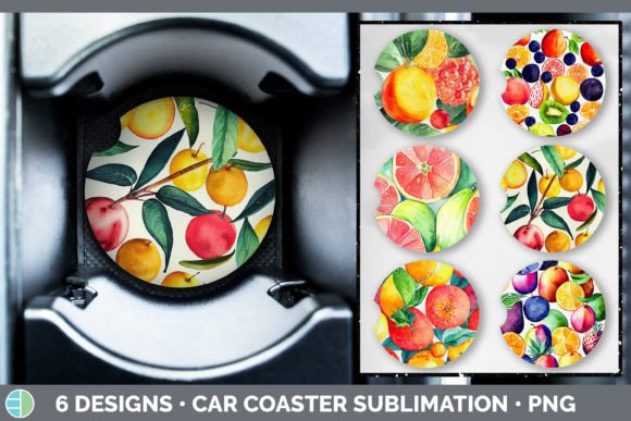 Download Fruit Car Coaster | Sublimation Designs - Design Collection