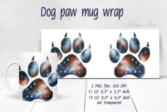 Download Dog Paw Heart Pattern Mug Wrap Designs - Design Collection