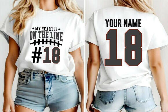 Download My Heart is on the Line Football Mom SVG - Football mom Collection